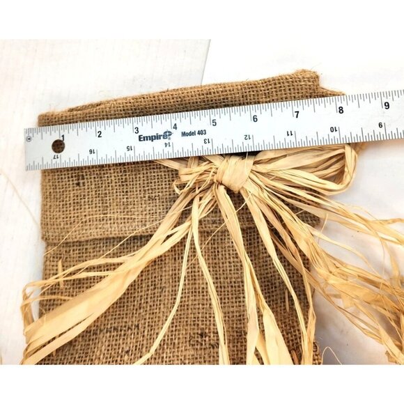 Burlap Christmas Stockings Set Of 2 16" Long Rustic Country Western DIY Crafts - Picture 7 of 10